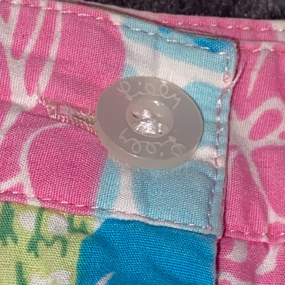 Lilly Pulitzer Multicolor Patchwork Capri Pants - Pink, Blue, Green - Picture 4 of 11